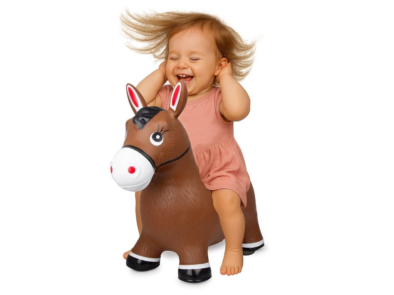  Animal rebondissante cheval hoppydoo brun avec pompe 460597 - Conforama C