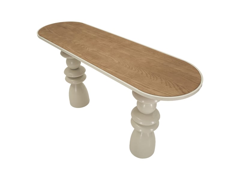  Console totem en métal pila 150cm crème  - Conforama C