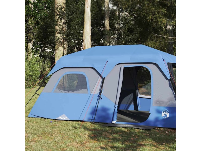 Tente de camping, tente familiale 9 personnes bleu libération rapide imperméable - Conforama D