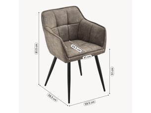 Chaise de salle à manger Birmingham simili-daim taupe [en.casa]