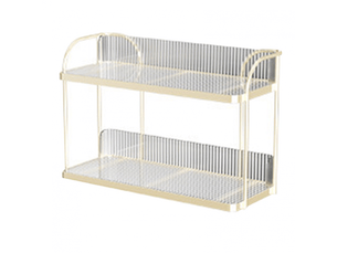 Étagère de rangement transparente à double couche pour bureau, organiseur de cosmétiques, accessoires, support de rangement pour chambre à coucher