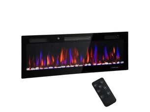 Cheminée électrique murale ultrafine 9,4 cm, flamme 3d, 9001800 w, 12 couleurs