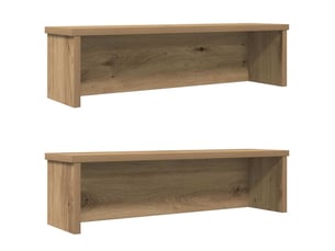 Lot de 2 étagères de cuisine empilables, étagères de rangement chêne artisanal 50x15x16cm cf42795
