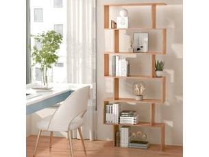 Bibliothèque moderne en bois à 6 étagères pour la maison et le bureau
