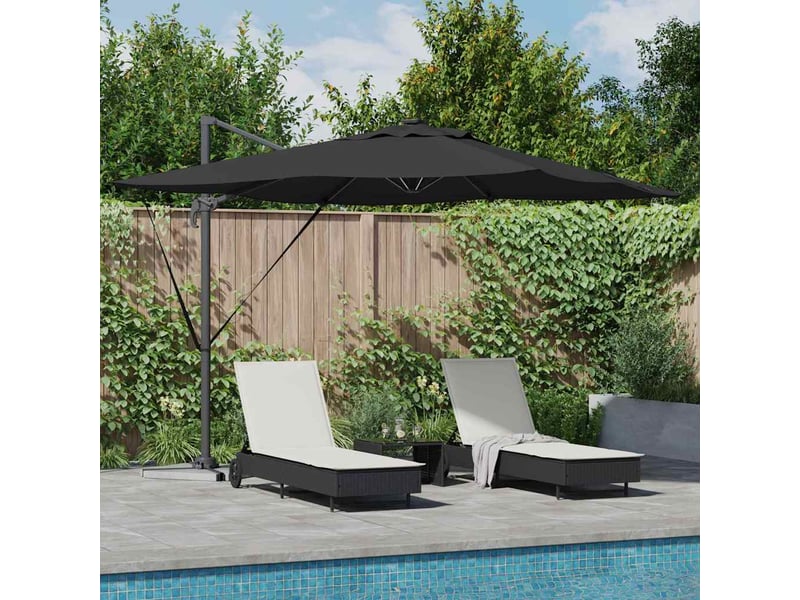 Parasol de jardin noir 286 x 284 x 270 cm aluminium et polyester - Conforama B