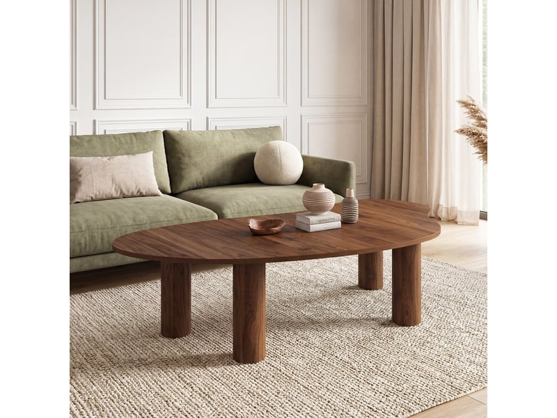  Table basse organique 140 cm bois effet noyer  - Conforama B
