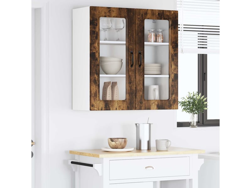 Meuble mural de cuisine | armoire de cuisine chêne fumé 80x31x80cm shl4506 - Conforama D