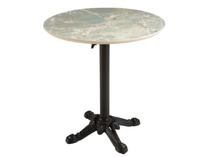 Icare - ensemble n°1: table bistrot d70cm pliable en céramique marbré vert