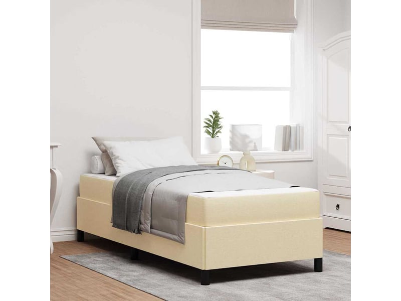  Lit adulte, lit simple, lit à ressorts crème 80x200cm tissu cf17311  - Conforama B