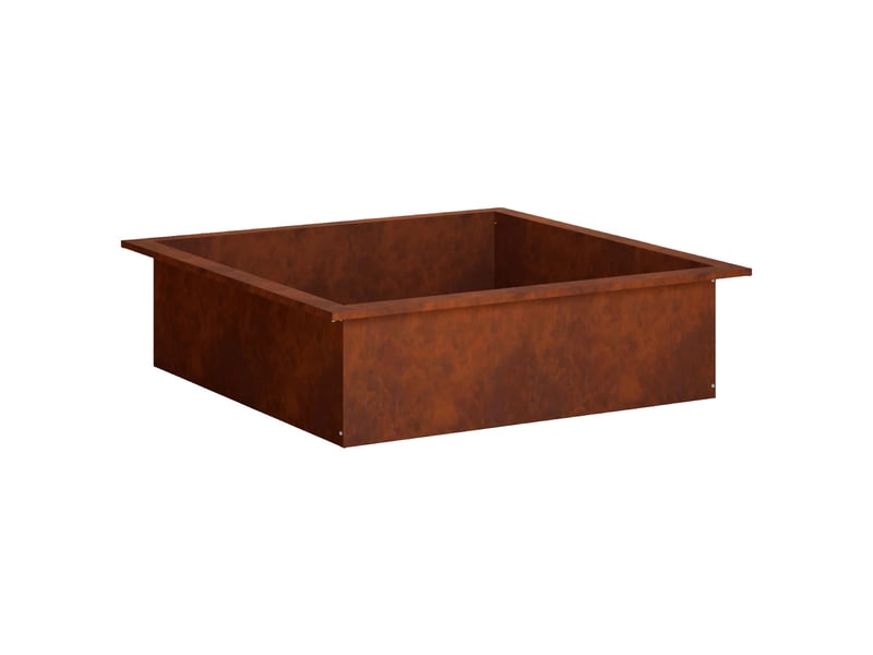  Anneau de foyer extérieur, anneau de braséro rouillé 90x90x25 cm acier patiné shl39901  - Conforama A