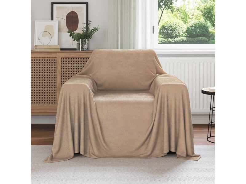 Couverture jetée de canapé 6 pcs camel 210x140 cm 2.48 kg polaire  - Conforama B