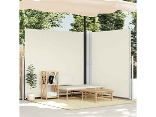 Auvent latéral double rétractable de patio 170x600 cm crème