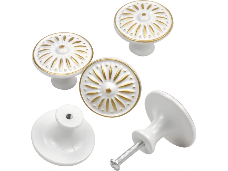  Paquet de 10 tirants vintage pour portes et tiroirs, bouton pour meubles de 35 mm, boutons ronds pour tiroirs, (blanc)  - Conforama C