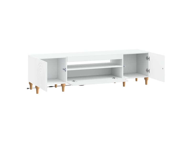  Meuble tv - banc tv - meuble de rangement led blanc bois d'ingénierie  - Conforama E
