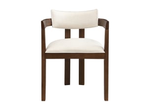 4 chaises de salle à manger en bois massif – confortables et respirantes, tissu lin, fini noyer, style moderne