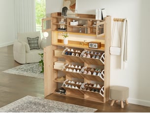 Meuble à chaussures 28 paire(s)  <strong>BGSRYAO</strong>  <strong></strong> coloris naturel