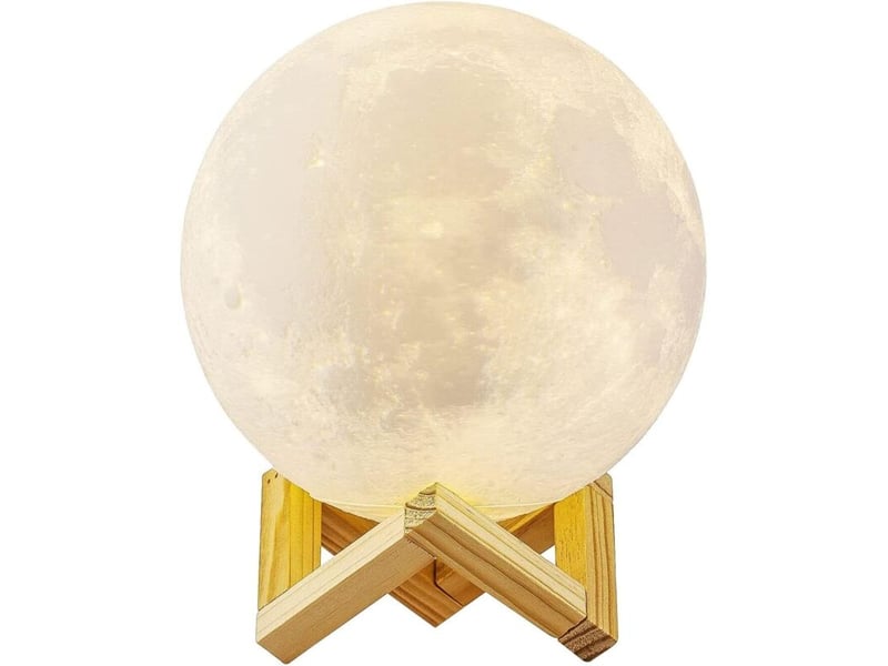  Lampe lune 3d, veilleuse led lampe luna tactile 3 couleurs, usb rechargeable veilleuse lune  - Conforama A