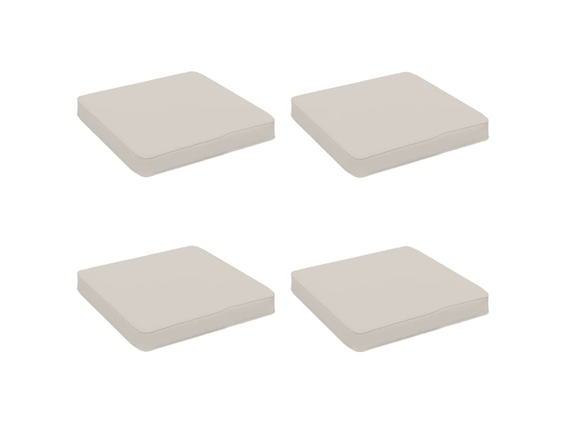  Lot de 4 coussins de siège, coussins d'assise vught 100 % polyester blanc cf60703  - Conforama A