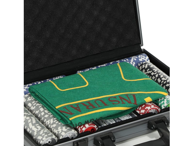  Set de poker 400 jetons de 11,5 g, mallette grise en plastique abs, pour jouer jusqu'à 10 joueurs  - Conforama D