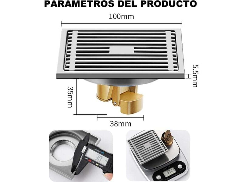  Enowelir siphon de sol exterieur en acier inoxydable carré de salle de bain écoulement de douche,l'odeur du siphon égouttoir drain - 10x10cm  - Conforama B