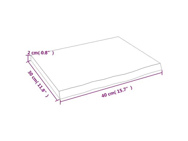  Comptoir de salle de bain, plan de travail marron clair 40x30x2 cm bois traité cf65822  - Conforama E