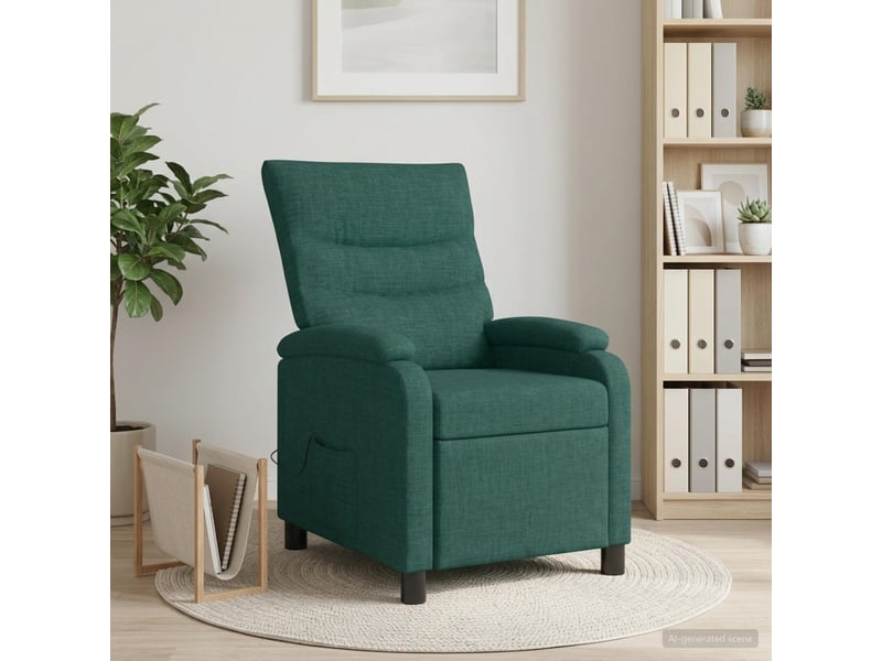  Vidaxl fauteuil de massage inclinable vert foncé tissu  - Conforama B
