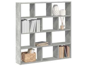 Étagère cube murale 12 compartiments gris béton bois ingénierie cf41341