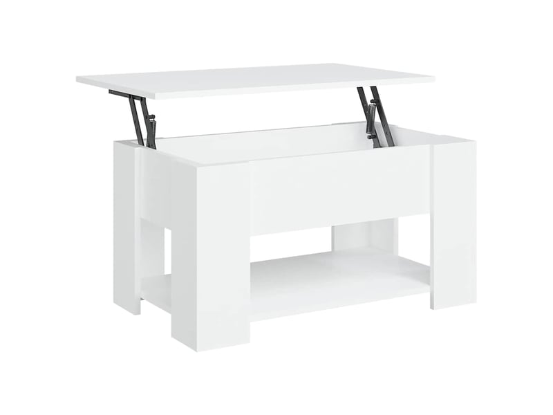  Table basse - table de salon - table à thé blanc 79x49x41 cm bois d'ingénierie  - Conforama A
