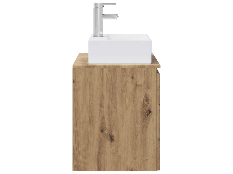  Vanité de lavabo mural, meuble de rangement chêne artisanal 49.5x41x62.5 cm shl6907  - Conforama D