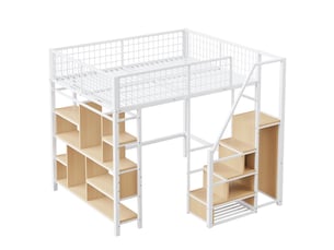 Lit mezzanine 140x200 cm SOGEU   coloris blanc