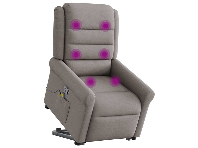  Fauteuil inclinable de massage, fauteuil relax taupe tissu shl94039  - Conforama A