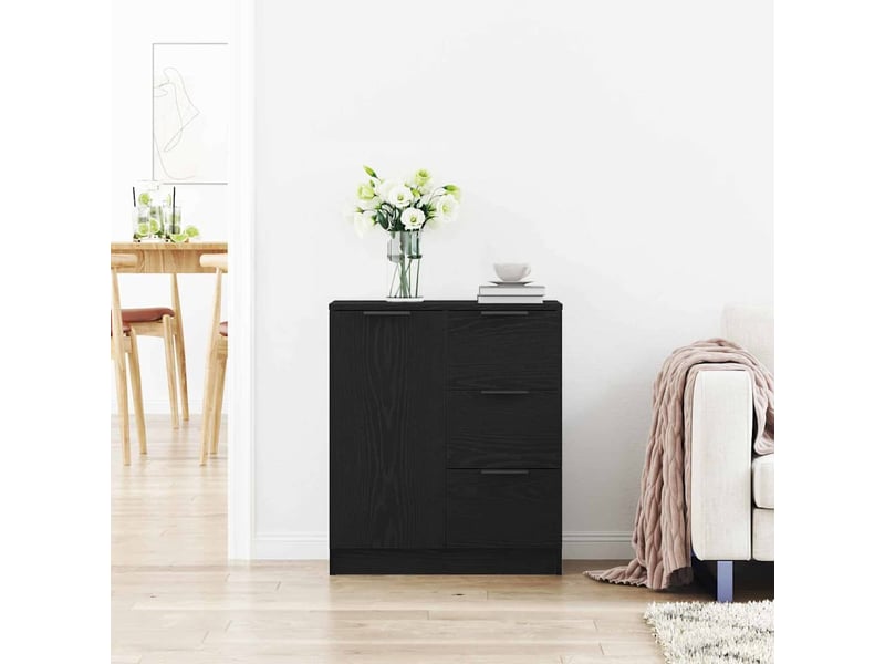  Buffet - bahut - meuble de rangement chêne noir 60 x 30 x 70 cm bois d'ingénierie  - Conforama D