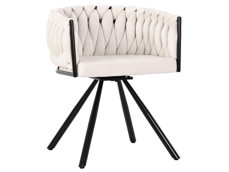 Lot de 6 chaises de salle à manger 59 x 54 x 72 cm – beige – pivotantes à 360° avec pieds en métal - Conforama D