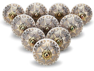 Pack de 4 boutons en céramique grise bohème, tirants pour commodes, cabanes et décoration d'intérieur