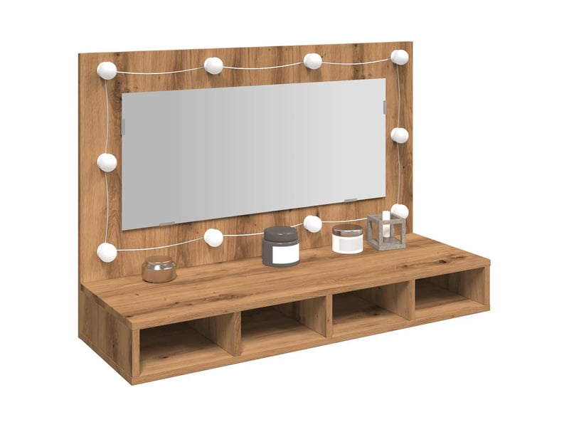 Armoire à miroir avec led chêne artisanal 90x31.5x62 cm - Conforama B