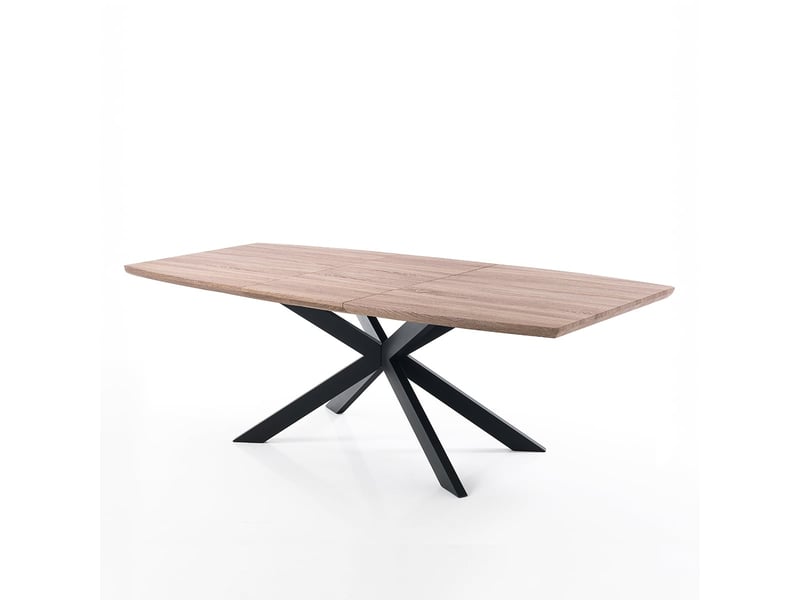Table extensible en chêne avec pieds en métal 90x160210cm queens - chêne  - Conforama D