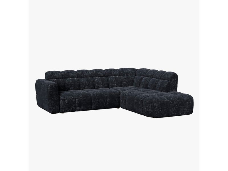 Canapé d'angle en tissu noir - angle droit - Conforama A