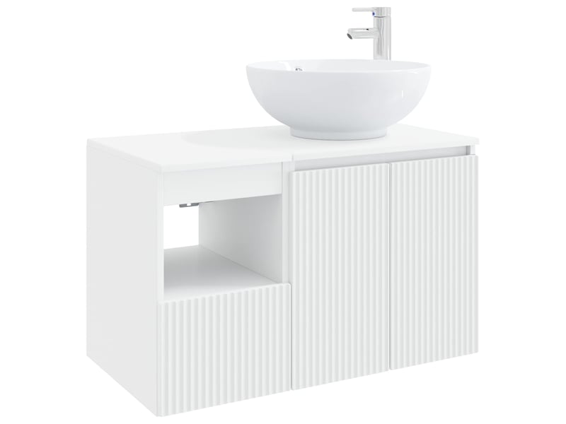  Ensemble de mobilier de salle de bain 2 pc blanc cf63993  - Conforama A