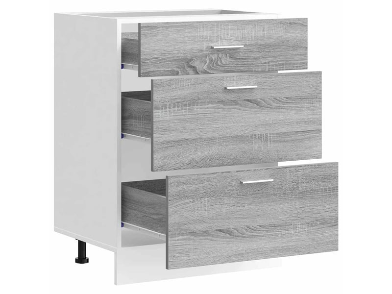  Meuble de rangement, meuble bas de cuisine lyon gris sonoma bois d'ingénierie  - Conforama E