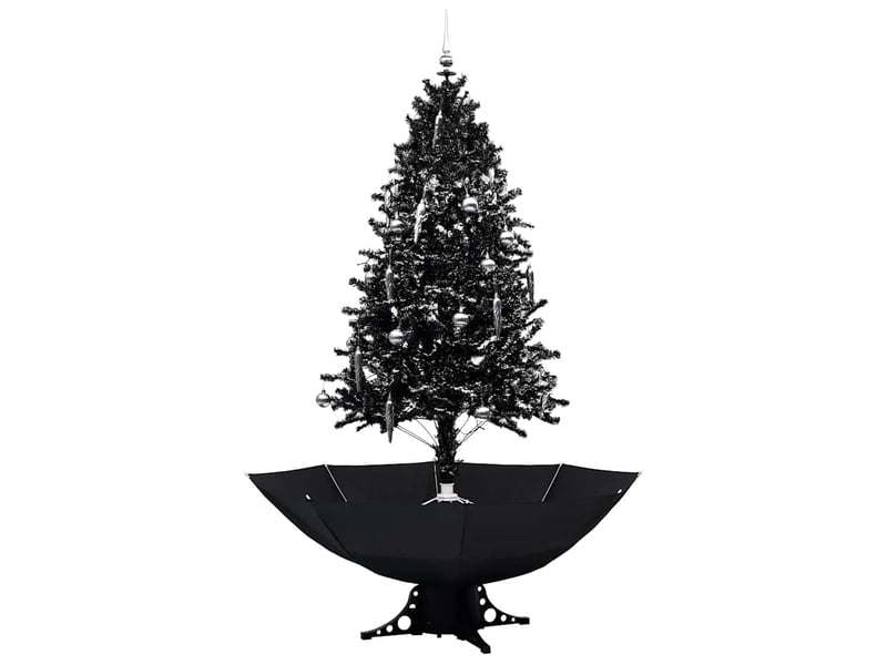  Arbre de noël, sapin de noël neigeux avec base de parapluie noir 190 cm pvc  - Conforama A