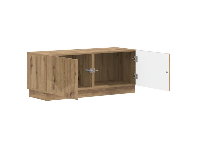 Meuble tv - banc tv - meuble de rangement chêne artisanal bois d'ingénierie  - Conforama C