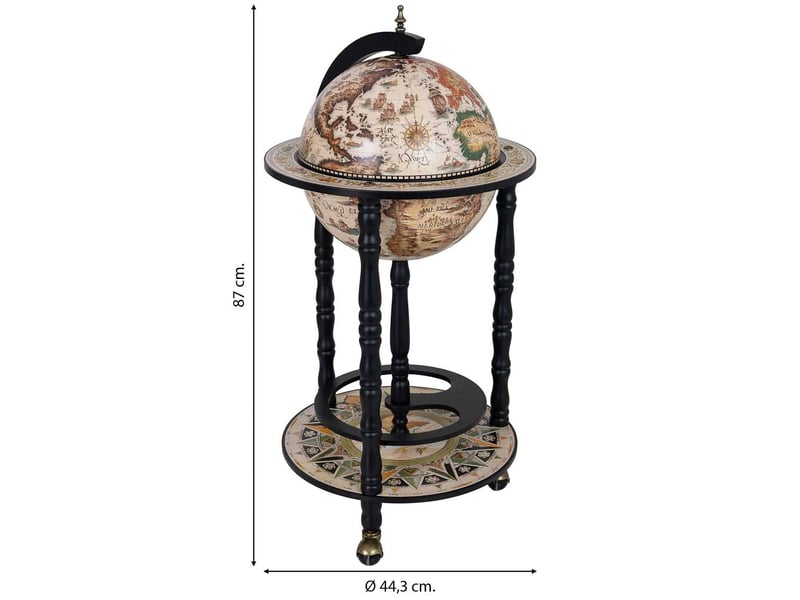  Meuble porte-bouteilles globe terrestre multicolore d44,3 x 87 h cm  - Conforama C
