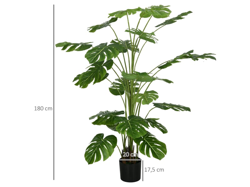  Plante artificielle arbre artificiel monstera deliciosa avec pot inclus hauteur 180 cm intérieure vert  - Conforama E