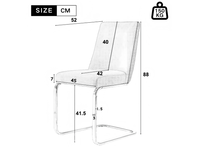  Chaise de salle à manger lot de 6 avec dossier à motif losange et pieds métalliques argentés en velours beige  - Conforama C