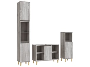 Ensemble de meubles de salle de bain 3 pcs sonoma gris cf63813