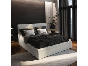 Lit coffre 160x200 cm <strong>MASSENO</strong>  <strong></strong> coloris beige