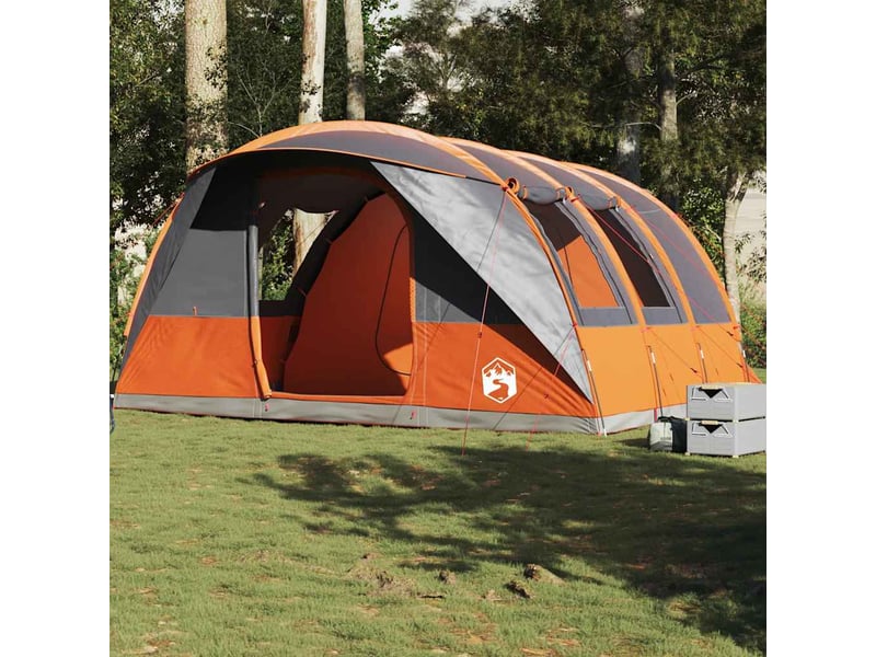  Tente de camping, tente tunnel 5 personnes gris et orange imperméable shl90477  - Conforama B