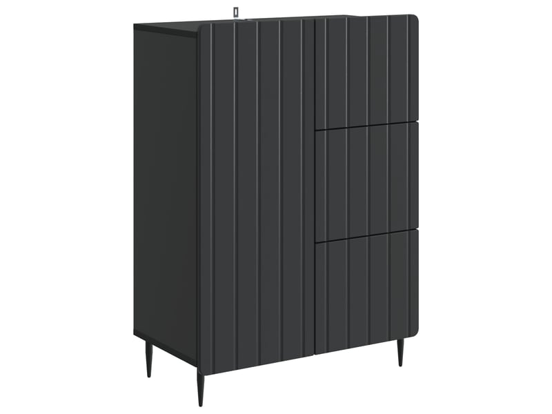 Buffet - bahut - meuble de rangement noir 66 x 34,5 x 91,5 cm bois d'ingénierie - Conforama A