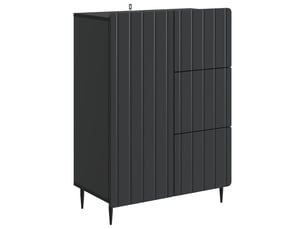 Buffet - bahut - meuble de rangement noir 66 x 34,5 x 91,5 cm bois d'ingénierie