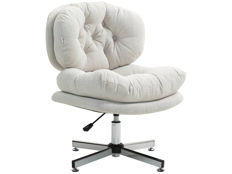 Chaise de bureau solvael chaise pivotante rembourrée réglable blanc crème - Conforama A